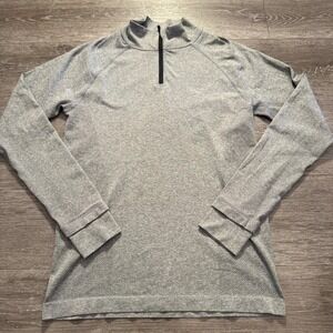 Fabletics Sweater Mens XS Gray Quarter Zip Pullover Athletic Performance Adult